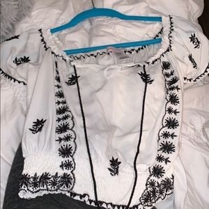 White off the shoulder shirt